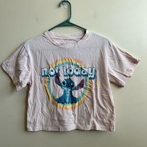 Stitch Women’s Pink Cropped Shirt S